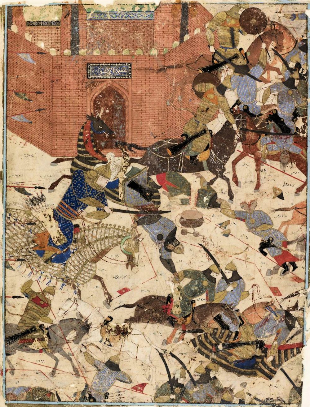 A period chronicle's rendering of Samarkand's fall — one of the great walled cities the Mongols opened and emptied, street by street, in answer to Otrar.
