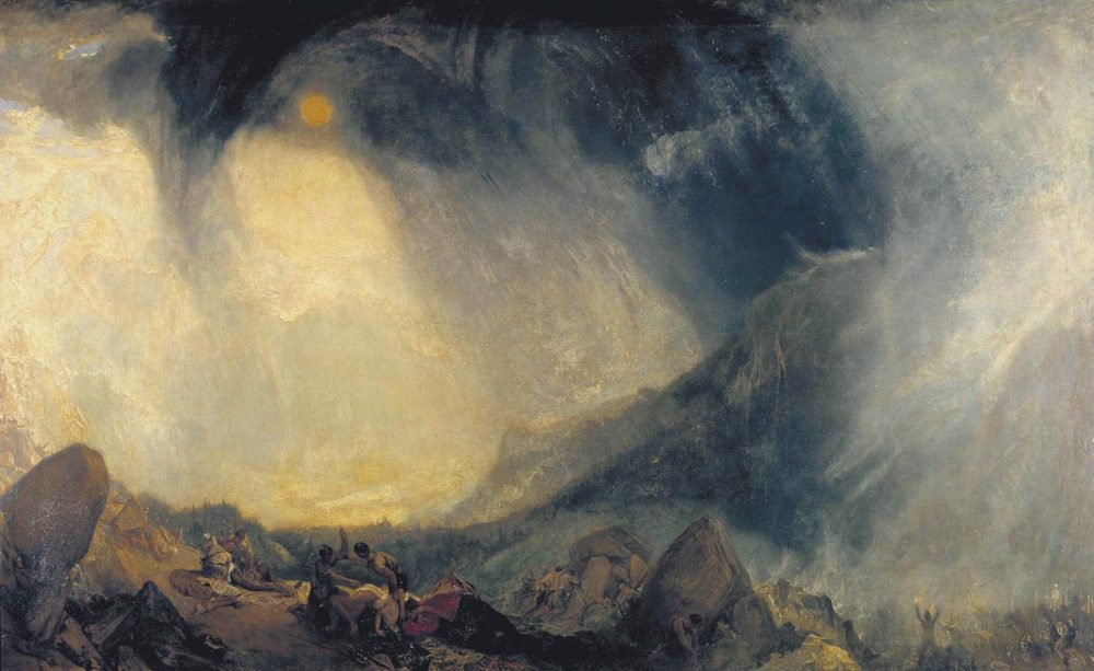 Turner paints the crossing as the wound it was — an army swallowed by avalanche and storm to reach an enemy that thought the mountains would keep it safe.