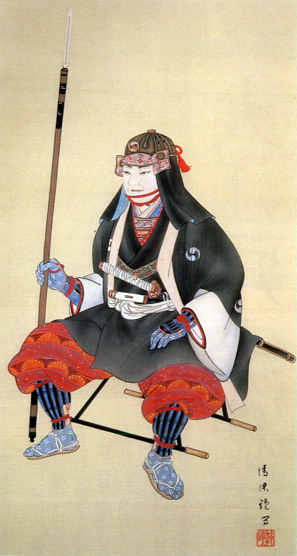 Ōishi Yoshio, the master's chamberlain, who spent the years of disgrace posing as a drunkard while the vendetta was quietly assembled around him.