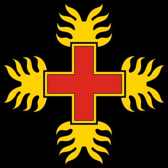 The dragon-and-cross insignia of the crusading order his father joined gave the house its name — Dracul, and the son who would carry the debt forward as Dracula.